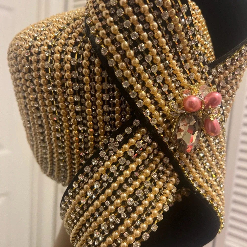 ❤️#19 DONNA VINCI DIAMOND & PEARLS BEAUTIFUL CHURCH LADY HAT - Picture 5 of 9